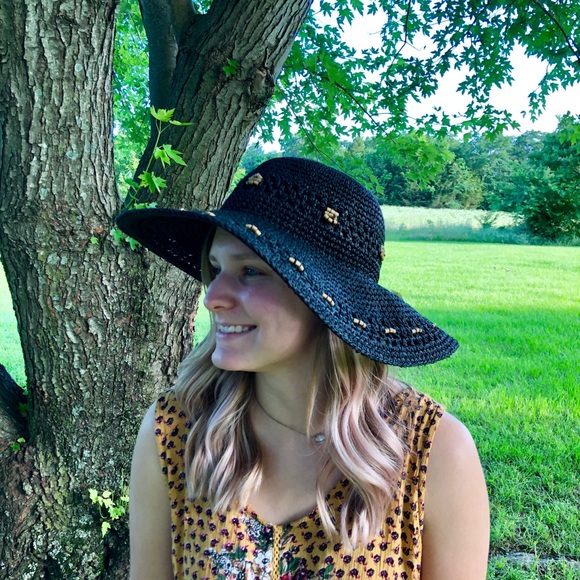 Unbranded Accessories - Black Summer women’s hat With Beads